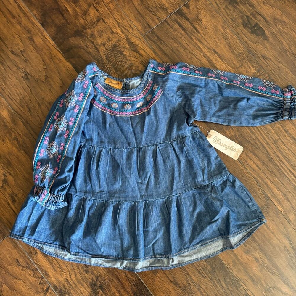 Wrangler Blue Kids Blouse with Embroidered Details
